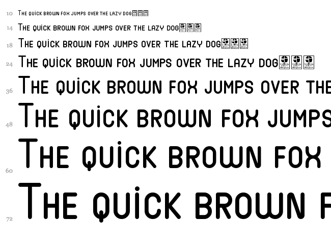 Wida Round font waterfall